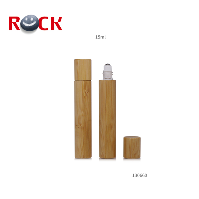 Top Grade Essential Oil Use Bamboo Glass 15ml Roll On Bottle