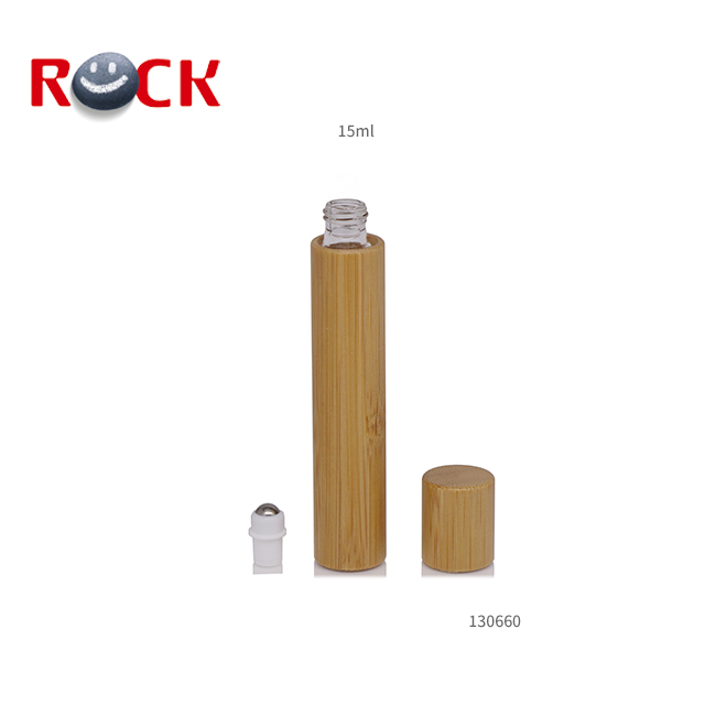 Top Grade Essential Oil Use Bamboo Glass 15ml Roll On Bottle