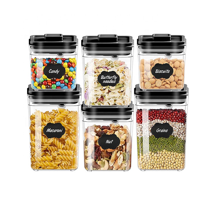 Top Lids Pop Food Grade Pp As Acrylic Liquid Airtight Tall Thin Food Tea Coffee Sugar Canisters Storage Jars Sets