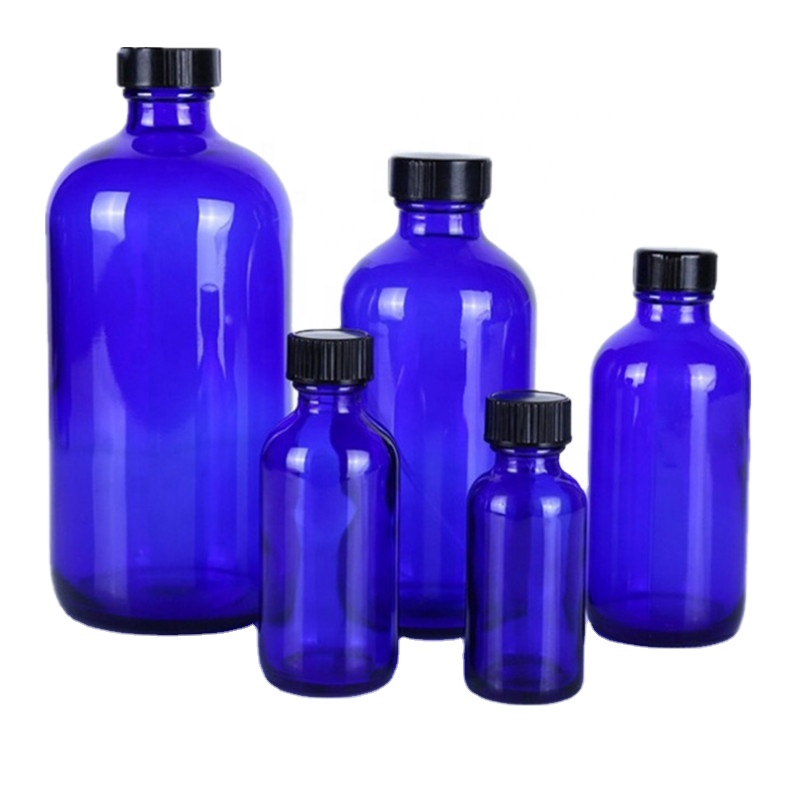 Top Quality 15ml 30ml 60ml 120ML 240ML Clear Amber Cobalt Blue Glass Boston Round Dropper Bottle Essential Oil Perfume Bottle