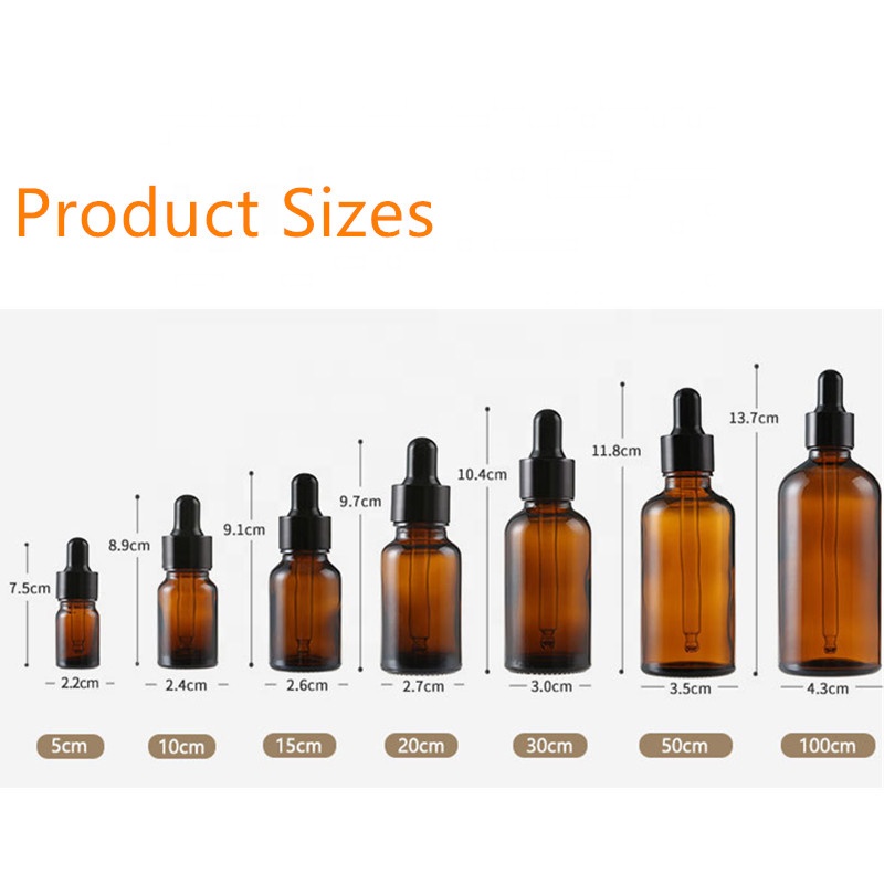 Top Quality 15ml 30ml 60ml 120ML 240ML Clear Amber Cobalt Blue Glass Boston Round Dropper Bottle Essential Oil Perfume Bottle