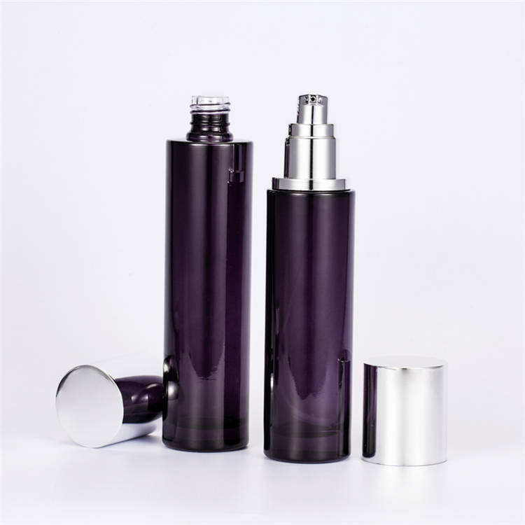 Top Quality 30g 50g 40ml 100ml 120ml Glass Bottle Luxurious Purple Cosmetic Jars And Bottles