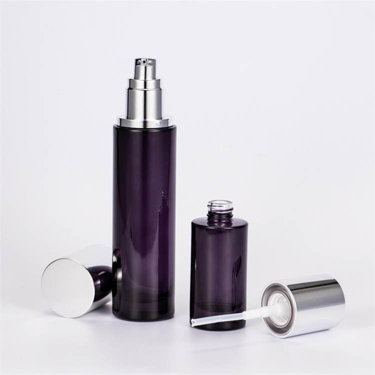 Top Quality 30g 50g 40ml 100ml 120ml Glass Bottle Luxurious Purple Cosmetic Jars And Bottles