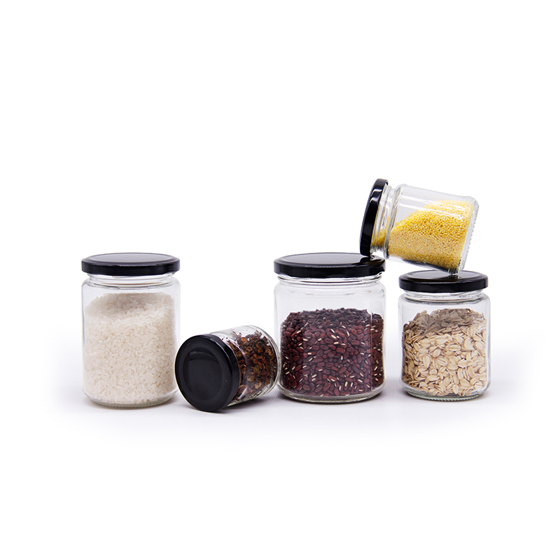 Top Quality Glass Honey Jam Food Storage Jars Packaging With Colorful Metal Lids
