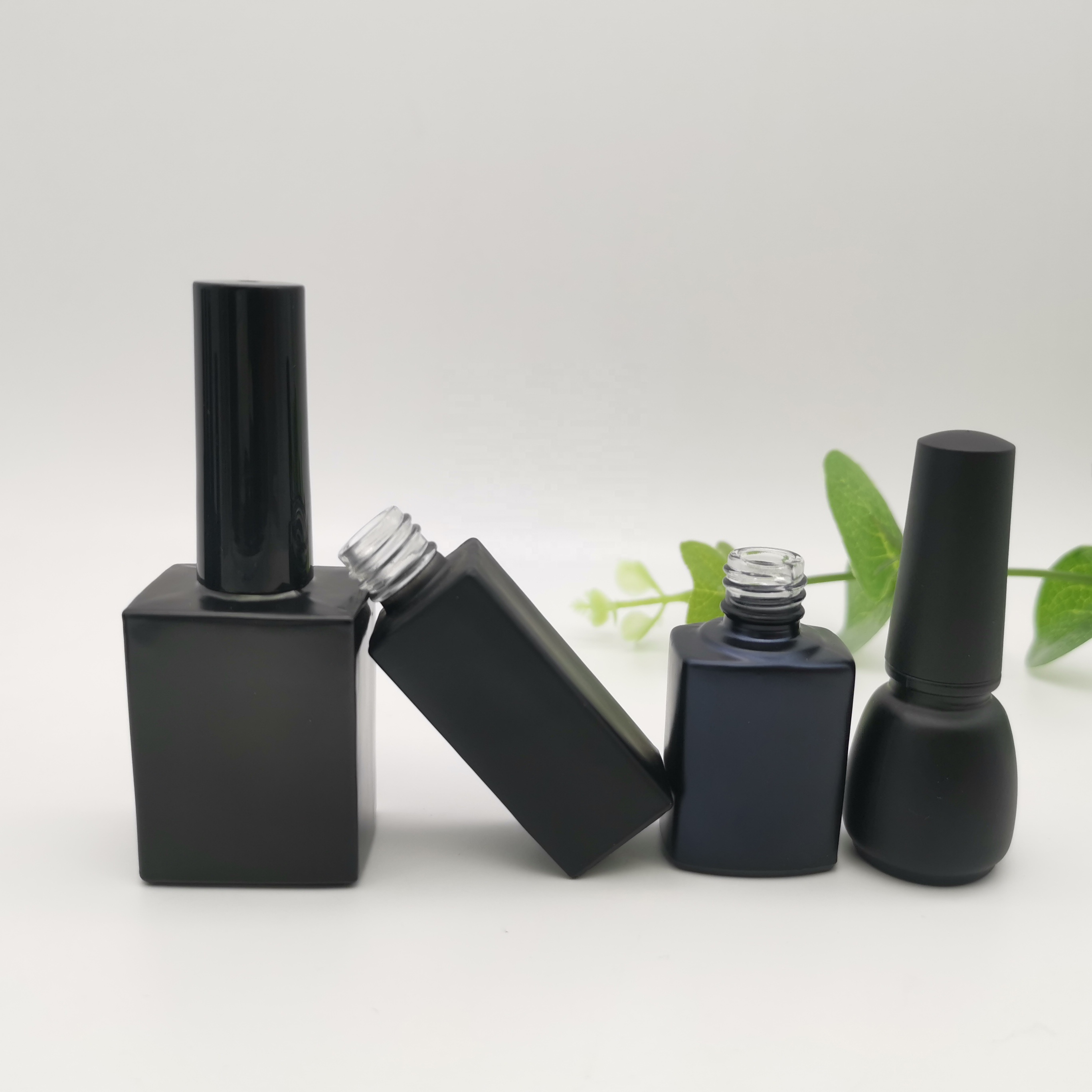 Top Quality Matt Black Gel Nail Polish Bottle High Quality nail polish black cap