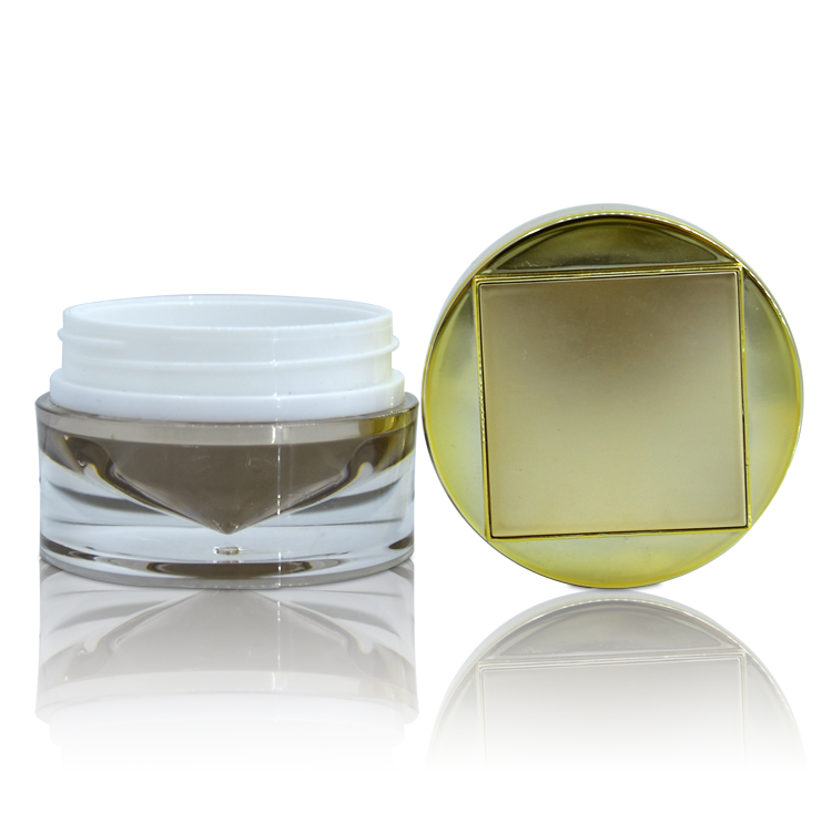 Top Quality Rose Gold Cosmetic Packaging Skin Care Round Set 30g 50g 50ml 80ml 100ml Acrylic Lotion Bottle and Jar Set