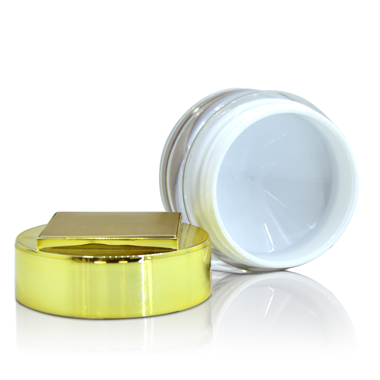 Top Quality Rose Gold Cosmetic Packaging Skin Care Round Set 30g 50g 50ml 80ml 100ml Acrylic Lotion Bottle and Jar Set