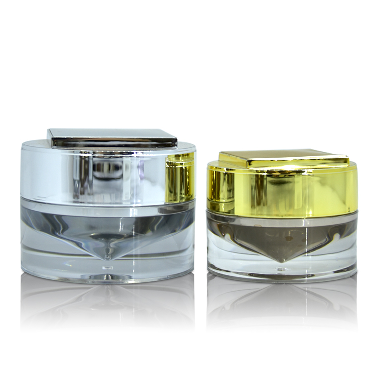 Top Quality Rose Gold Cosmetic Packaging Skin Care Round Set 30g 50g 50ml 80ml 100ml Acrylic Lotion Bottle and Jar Set