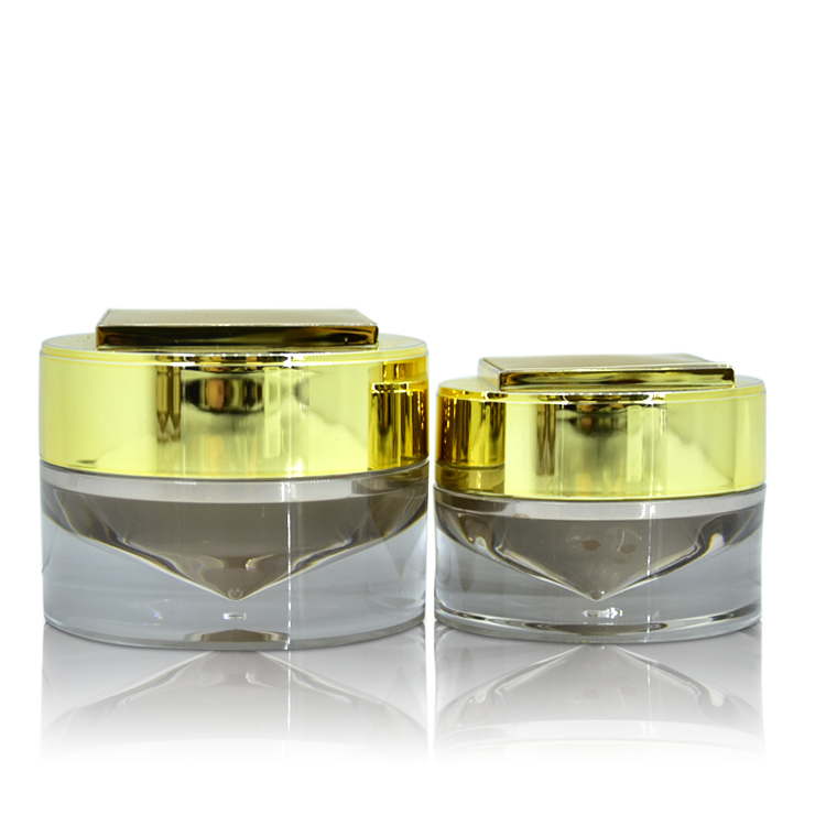 Top Quality Rose Gold Cosmetic Packaging Skin Care Round Set 30g 50g 50ml 80ml 100ml Acrylic Lotion Bottle and Jar Set