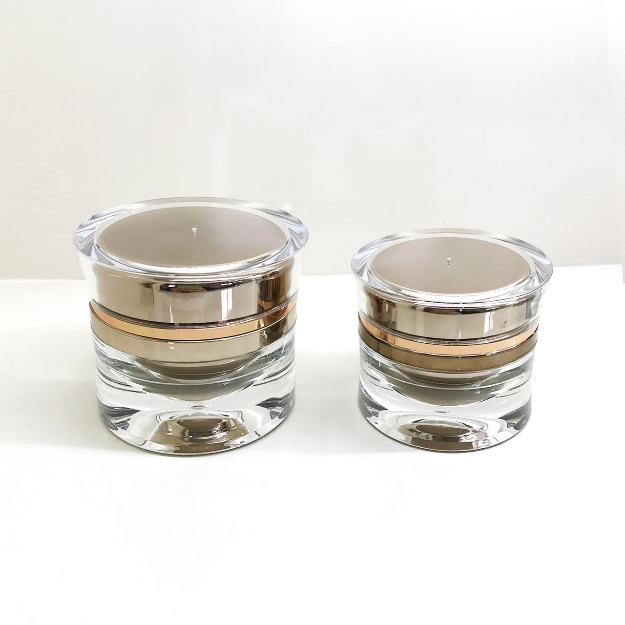 Top Quality Waist Round Plastic Acrylic Powder Container Jars With Lid For Beauty Cream Container