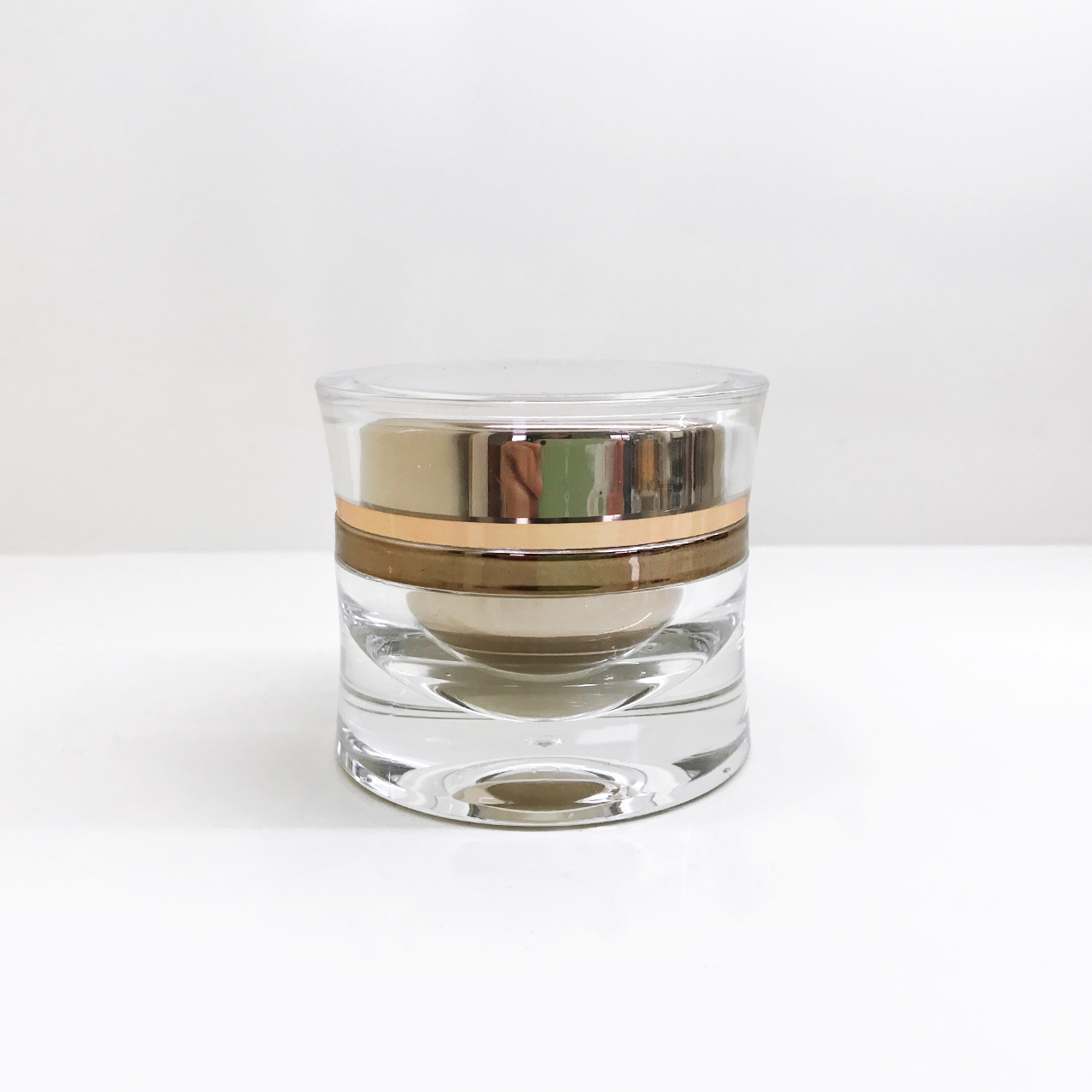 Top Quality Waist Round Plastic Acrylic Powder Container Jars With Lid For Beauty Cream Container
