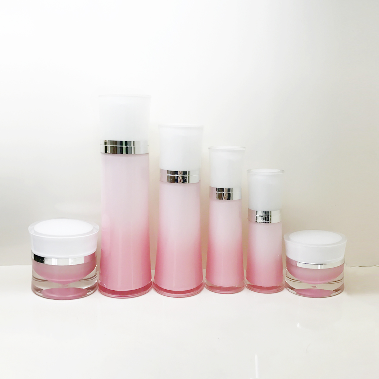 Top Quality Waist Round Plastic Acrylic Powder Container Jars With Lid For Beauty Cream Container