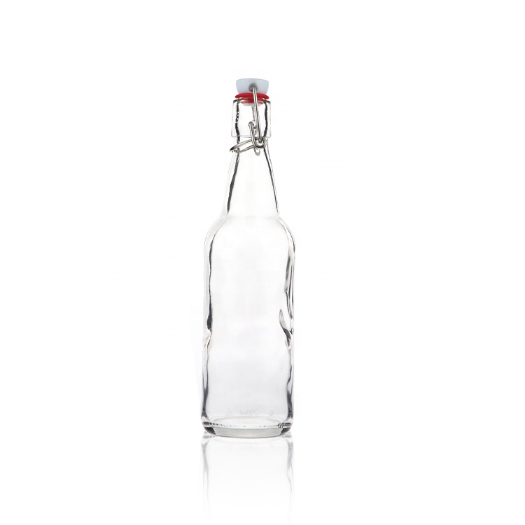 Top Quality Worth Buying Swing Flip Top 500ml Clear Amber Glass Bottles For Liquor Beer
