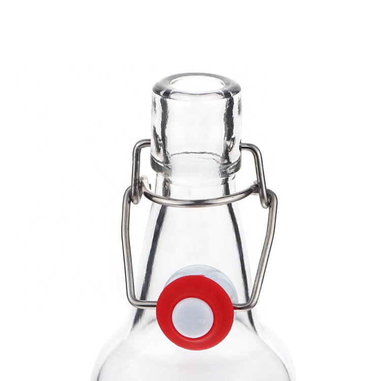 Top Quality Worth Buying Swing Flip Top 500ml Clear Amber Glass Bottles For Liquor Beer