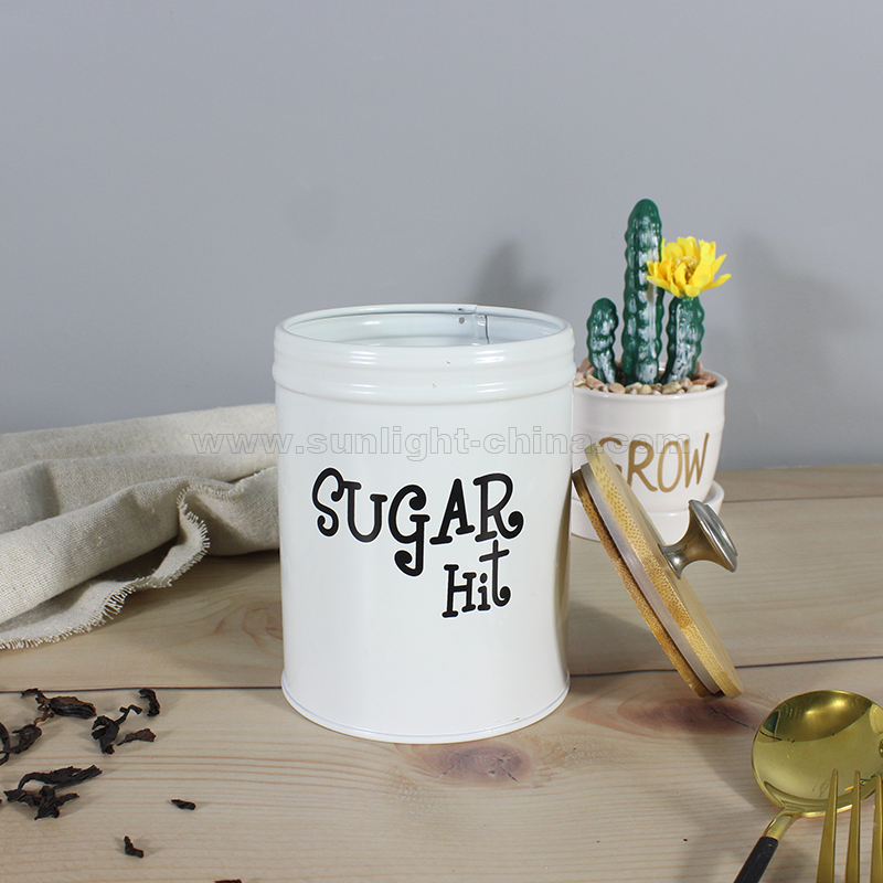 Top Sale Set of 3 Round Tea Coffee Sugar Kitchen Household Powder Coated Storage Canister