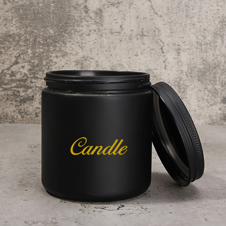 Top Selling 8oz 250ml Matte Black Edge Cosmetic Balm Jar With Engraving Logo Screw Lid For Creams Body Lotions