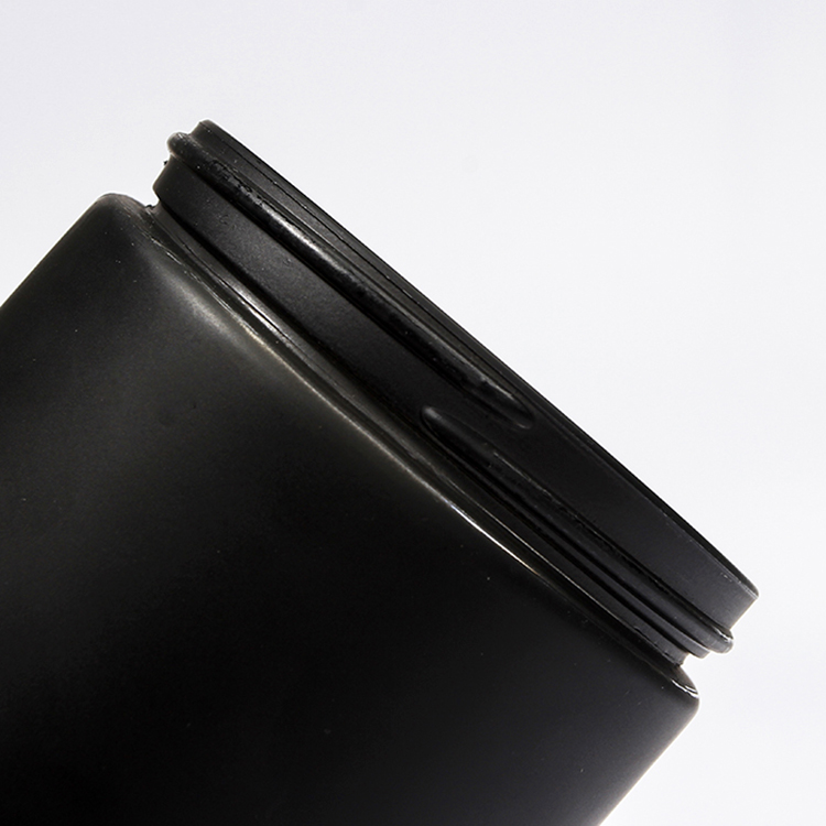 Top Selling 8oz 250ml Matte Black Edge Cosmetic Balm Jar With Engraving Logo Screw Lid For Creams Body Lotions