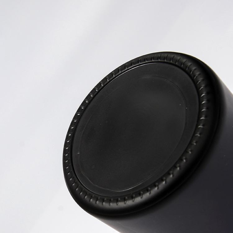 Top Selling 8oz 250ml Matte Black Edge Cosmetic Balm Jar With Engraving Logo Screw Lid For Creams Body Lotions