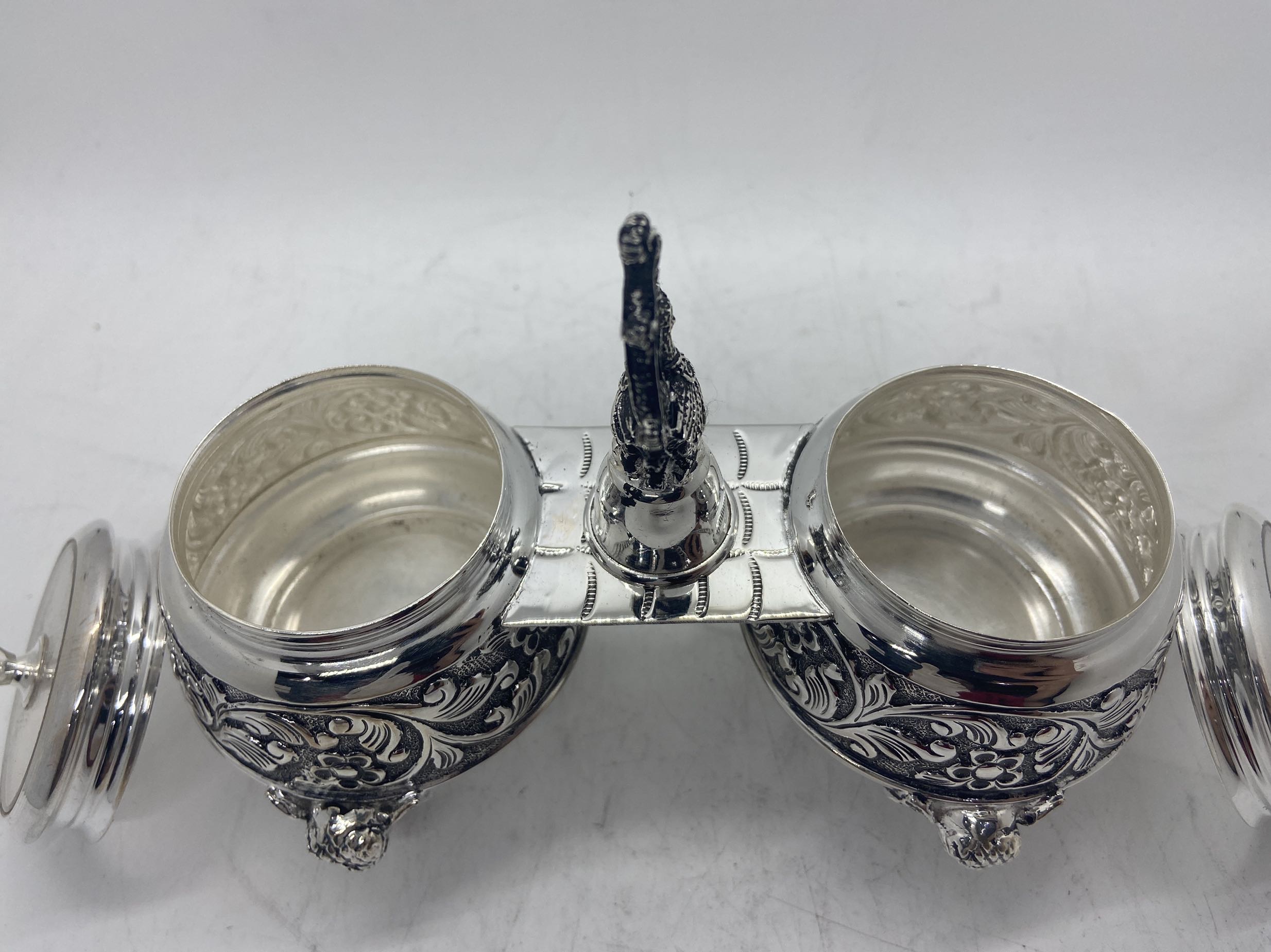 Top Selling Antique 925 SIlver Storage Jar Pair Multipurpose Jar used for Tabletops Home decoration and Kitchen storage jars
