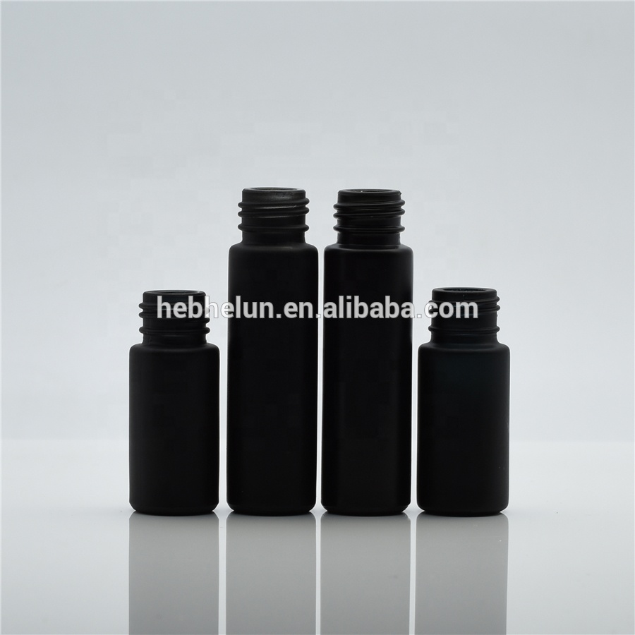 Top Selling Customized 5ml 10ml Essential Oil Matt Frosted Black Glass Roll On Bottles