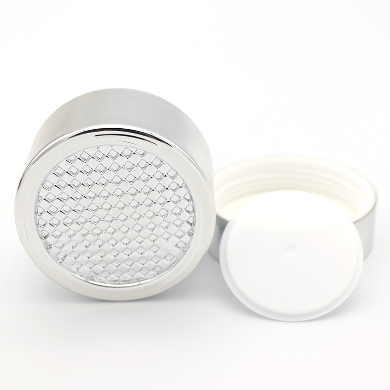 Top brand 30g 50g 60ml 100ml 120ml Silver Color Bottles white Lid Glass Jars Containers With Screw Top