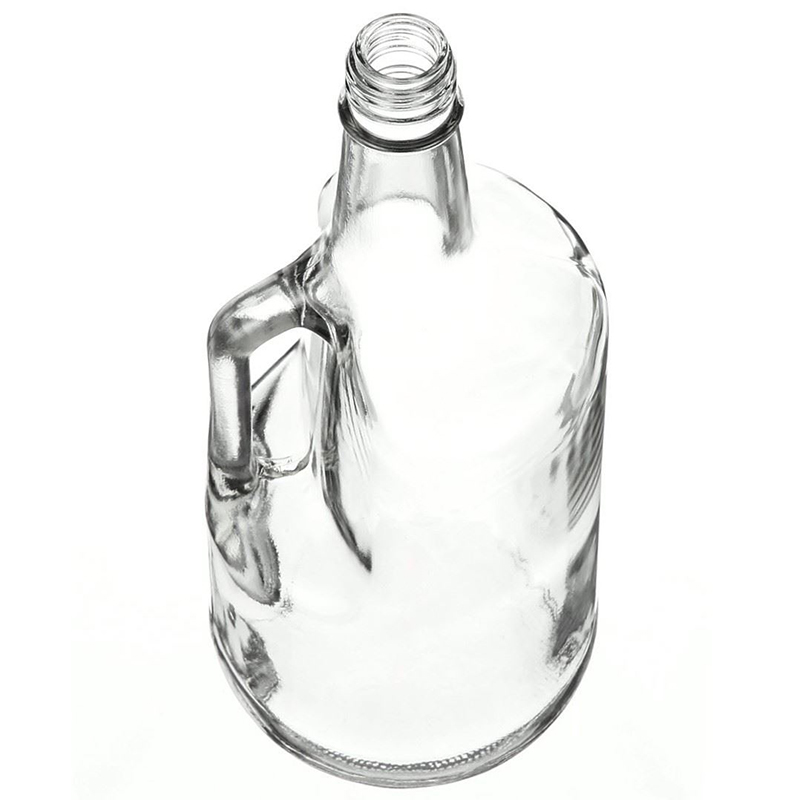 Top grade 1750ml Clear Glass Bottle Liquor Bottle With Handle Plastic Cap