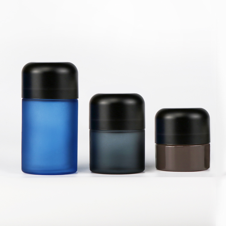 Top grade 50 70 110g proof child resistant lids and wood cover spice wooden lid matt black glass jars with Lid