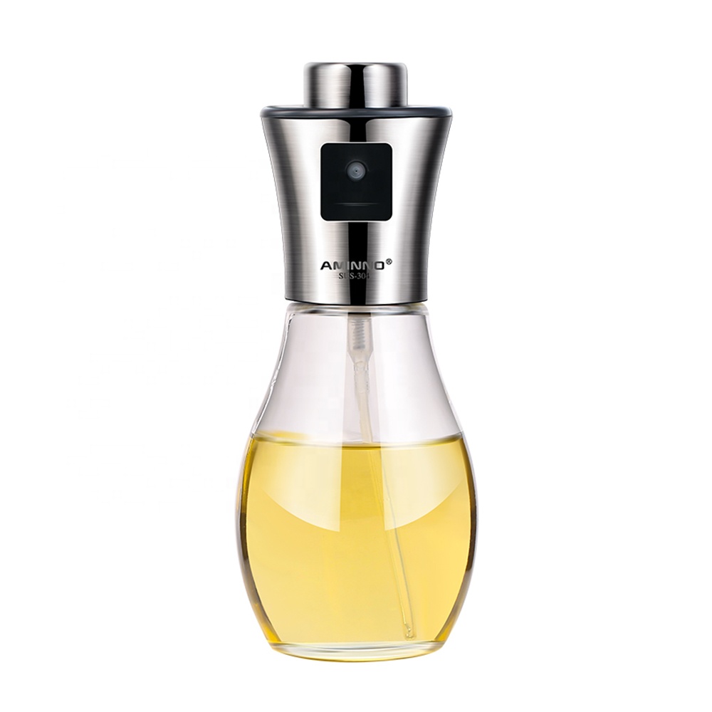 Top grade round 200ml jar glass bottle 6oz olive oil spray bottle for cooking