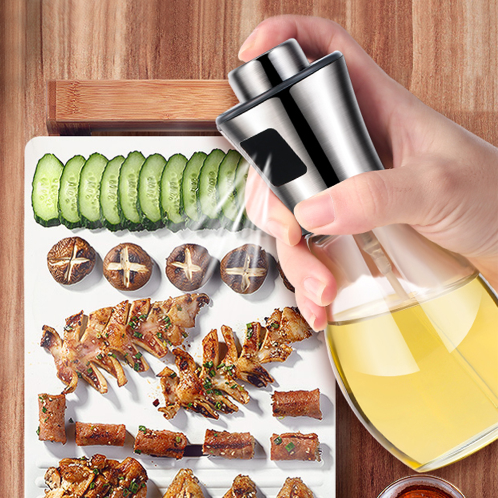 Top grade round 200ml jar glass bottle 6oz olive oil spray bottle for cooking