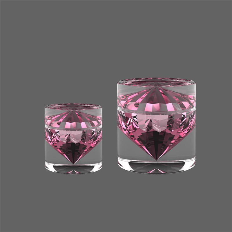 Top grades acrylic red diamond shape jar cosmetic facial moisturizer cream jar 50g