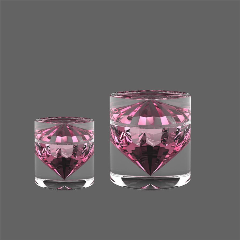 Top grades acrylic red diamond shape jar cosmetic facial moisturizer cream jar 50g