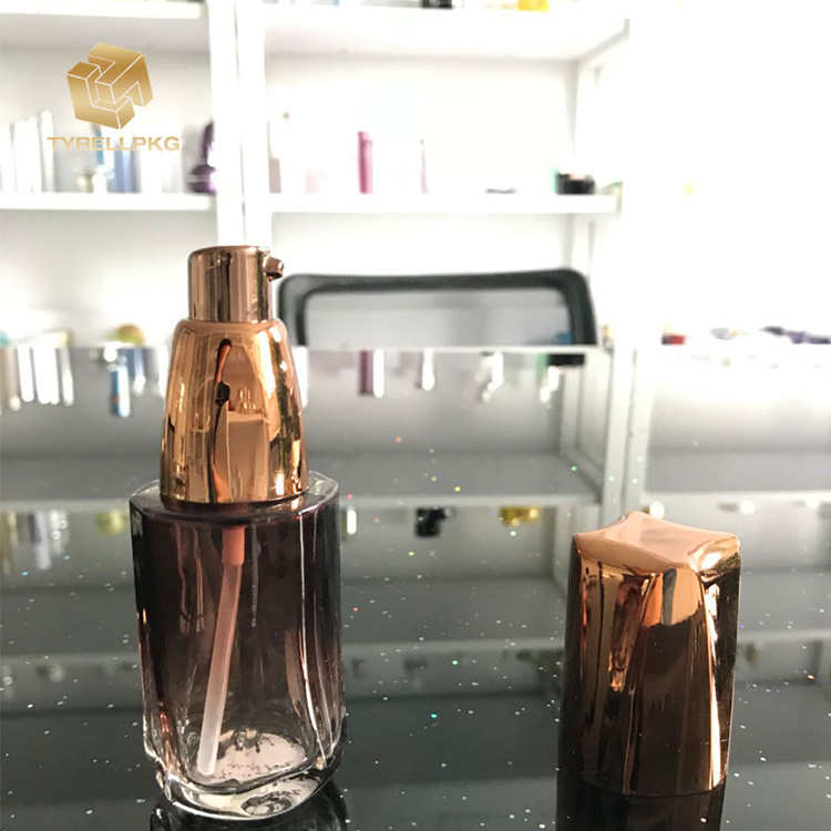 Top level best quality luxury glass bottle and jar skin care face care cream container lotion cosmetic bottle and jars set