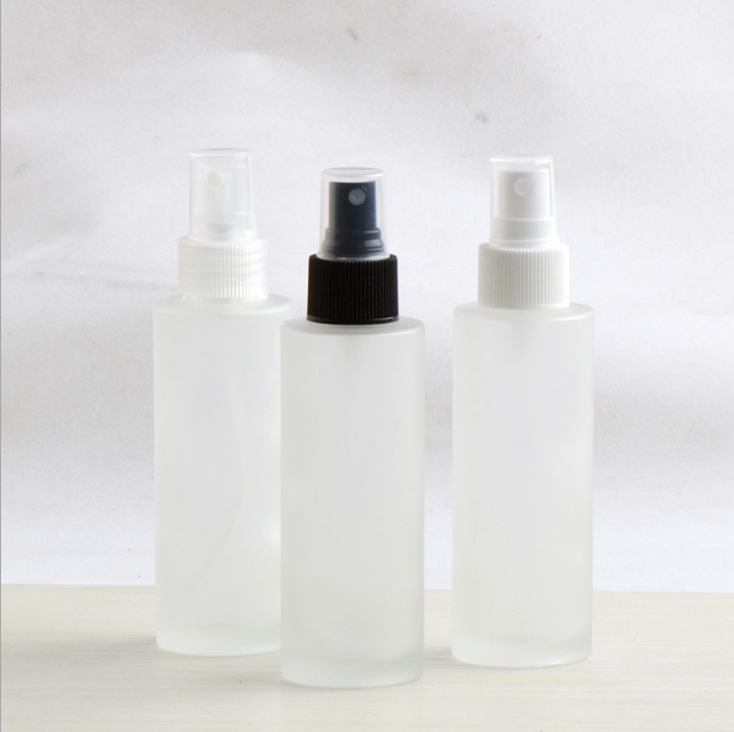 Top quality 100ml cosmetic toner fine mist spray bottle glass frosted perfume bottle