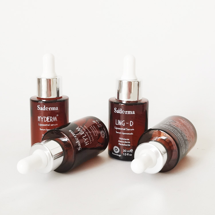 Top quality 20ml 30ml 50ml flat shoulder essential oil amber glass bottles supplier