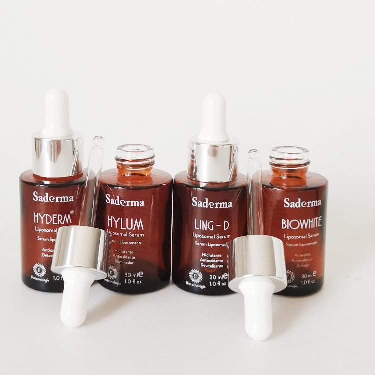 Top quality 20ml 30ml 50ml flat shoulder essential oil amber glass bottles supplier