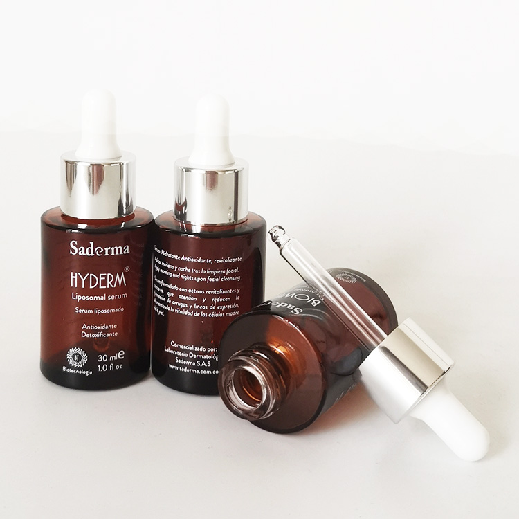 Top quality 20ml 30ml 50ml flat shoulder essential oil amber glass bottles supplier