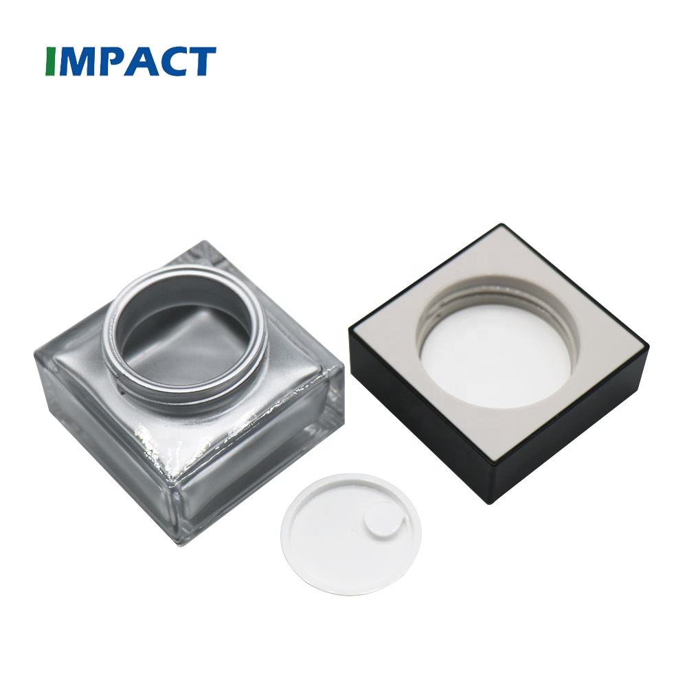 Top quality 60g luxury cosmetic square glass cream jar