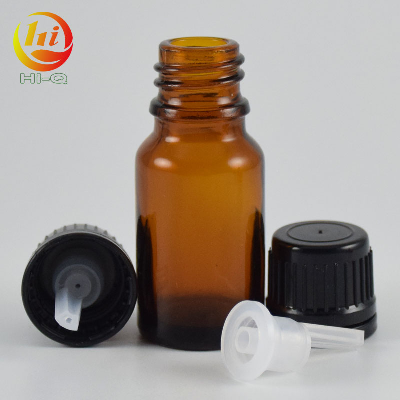 Top sale amber glass essential oil bottle with screw cap stopper 10ml glass vial