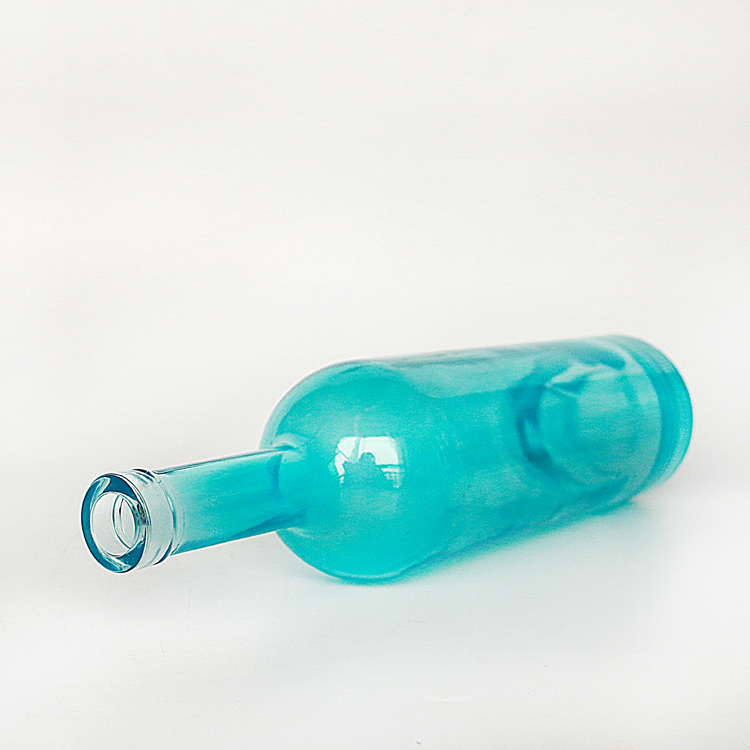 Top sale unique matte black spirit vodka rum glass wine bottles with lid 750ml