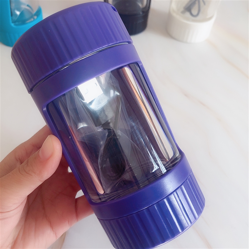 Top sales 12.5*6.5mm LED glow jar magnifying weed storage container jar with grinder smoking pipe