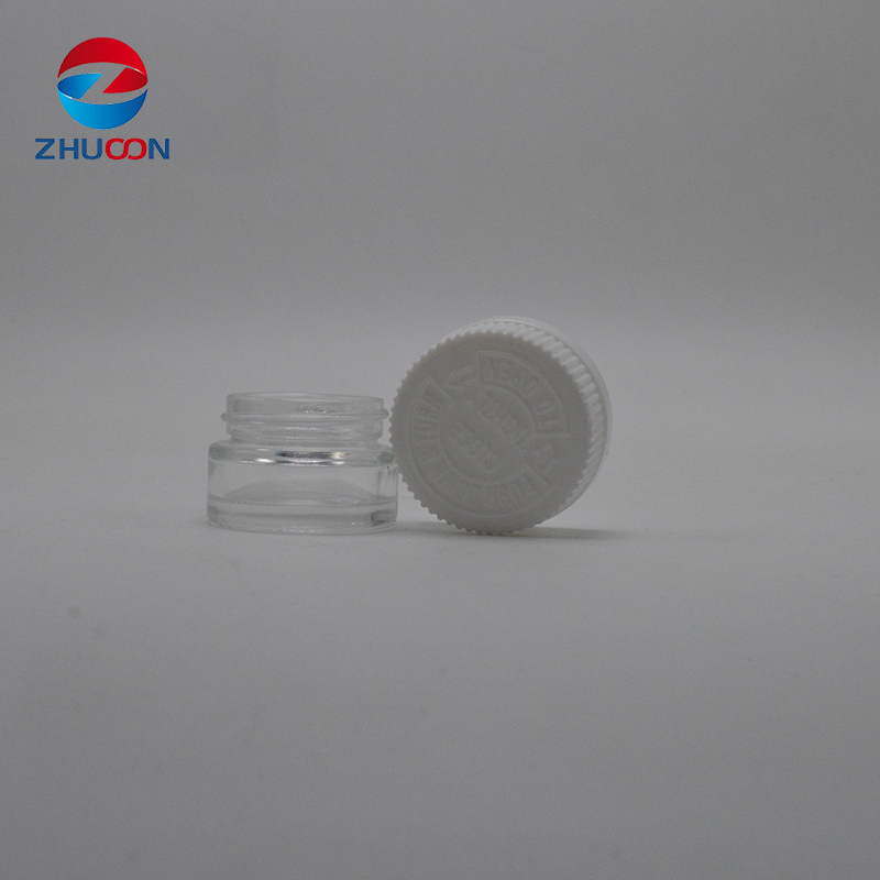 Top selling 3 5 7 ml cylindrical odor Resistant child resistant 1 gram glass containers concentrate jar with air tight lid