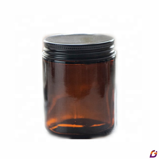 Top selling 3oz 8oz amber glass candle container with lid