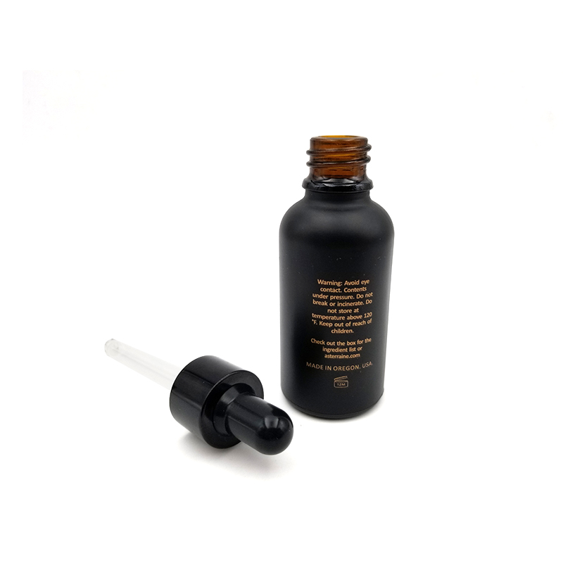 Top selling 5ml 10ml 15ml 20ml 30ml 50ml 100ml matte black essential oil serum glass dropper bottle for cosmetic packaging