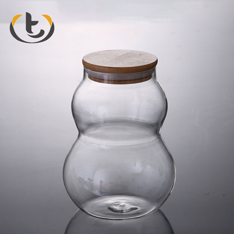 Top selling cookie_jar_glass with screw top lid mini glass jam jar