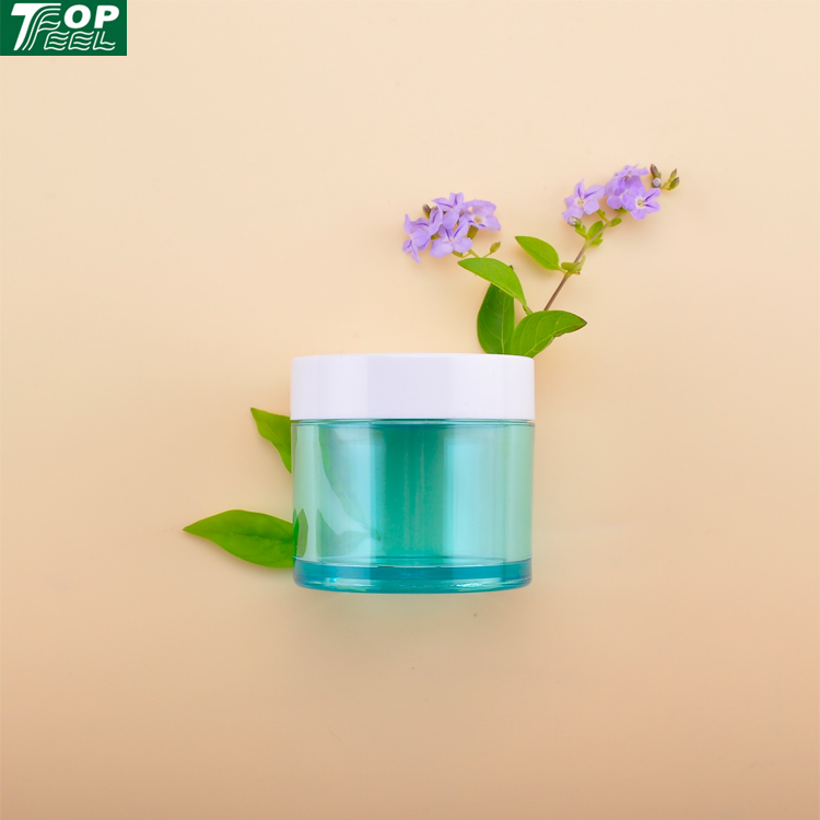 Topfeel Best Sell Thick Wall PETG Plastic Jar With Glossy Silver Lids