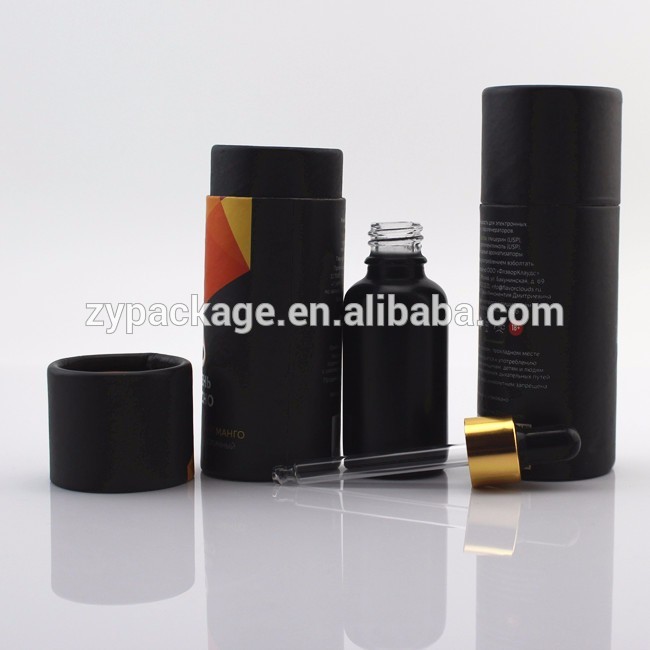 Trade assurance 30ml black glass dropper bottles with gold dropper and black tube for E-liquid and E-juice packing