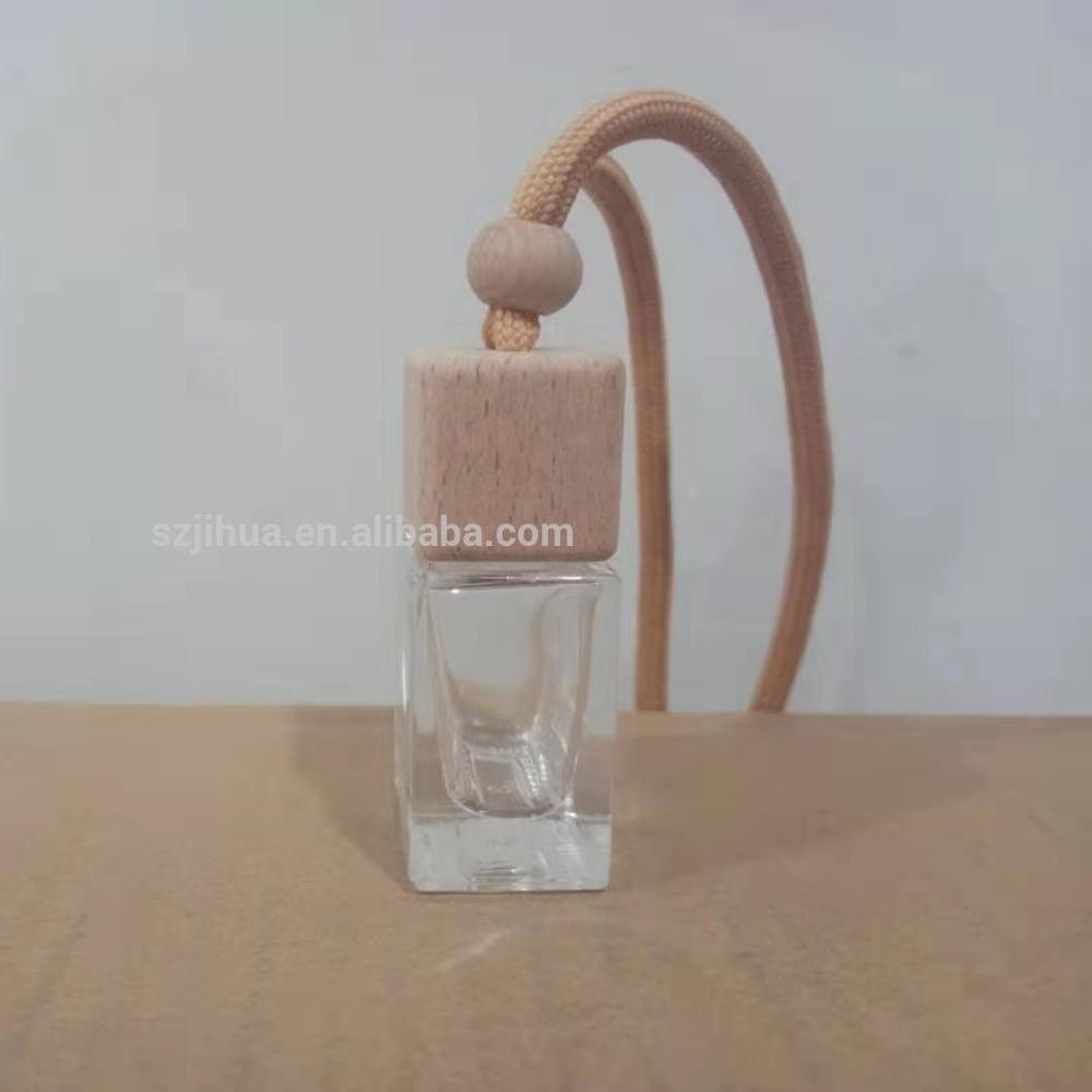 Transparent 10ml Square Shape Container Glass Empty Hanging Diffuse Bottles Car Perfume Bottle