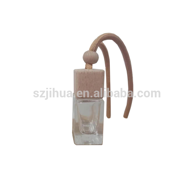 Transparent 10ml Square Shape Container Glass Empty Hanging Diffuse Bottles Car Perfume Bottle