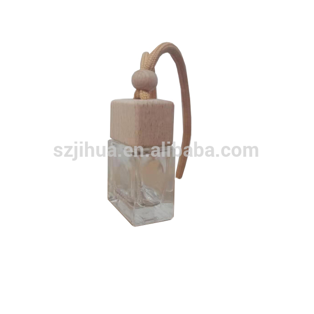 Transparent 10ml Square Shape Container Glass Empty Hanging Diffuse Bottles Car Perfume Bottle