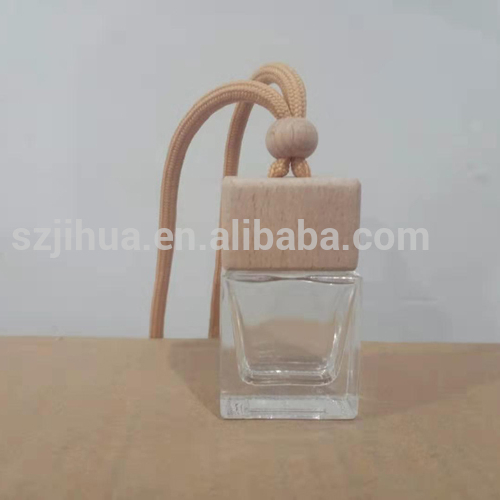Transparent 10ml Square Shape Container Glass Empty Hanging Diffuse Bottles Car Perfume Bottle